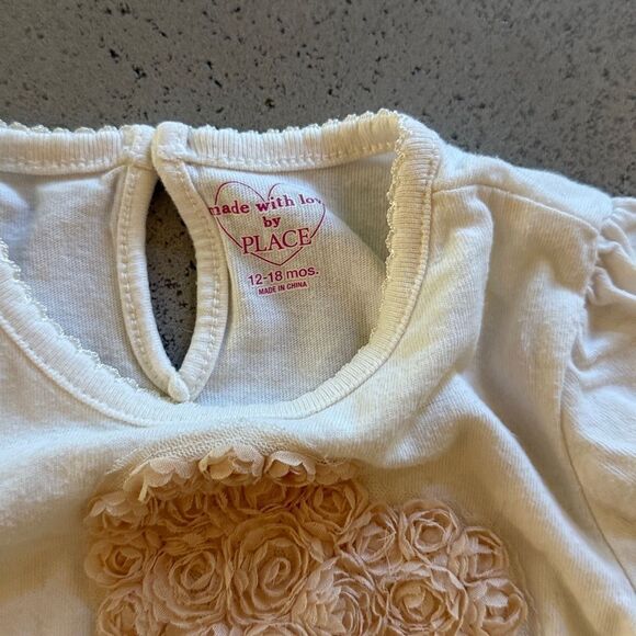 Children’s place white Pink Floral skirt set 12-18M - Picture 3 of 3